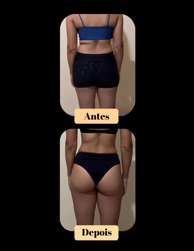 Transformação de aluna, antes e depois