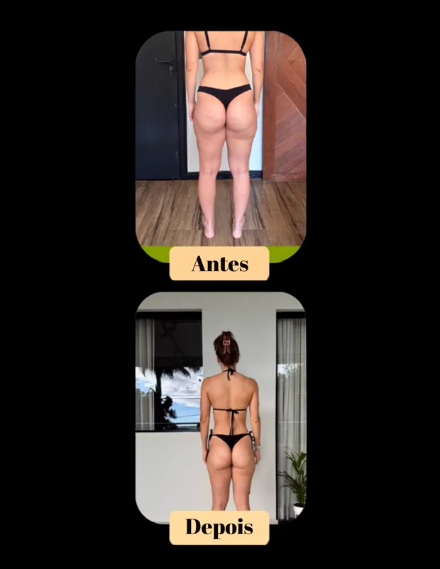 Transformação de aluna, antes e depois