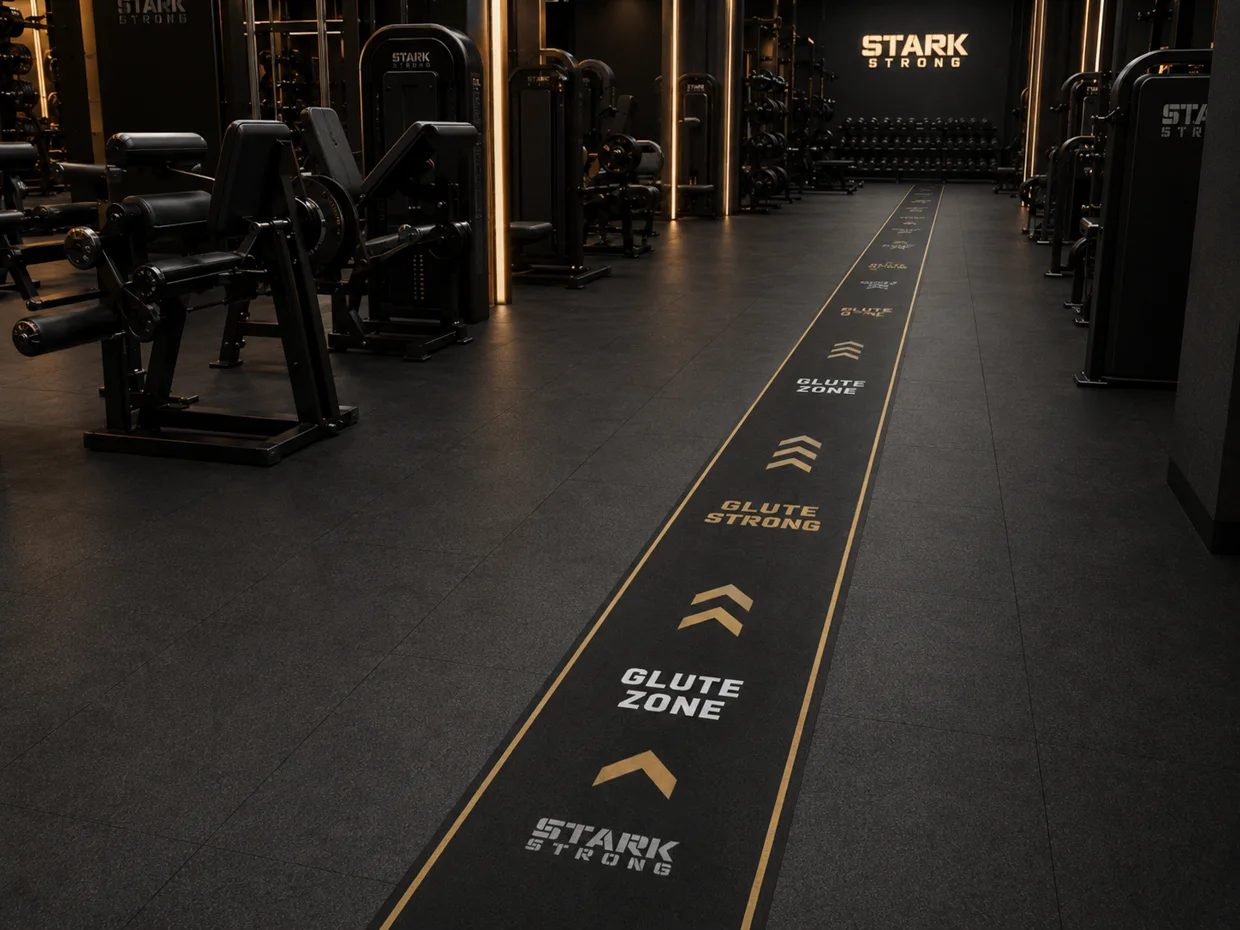 Piso de ativação Glute Zone da Glute Strong em uma academia Stark Strong
